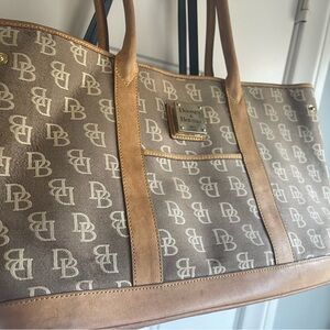Dooney & Bourke Tan and Brown Monogram Handbag